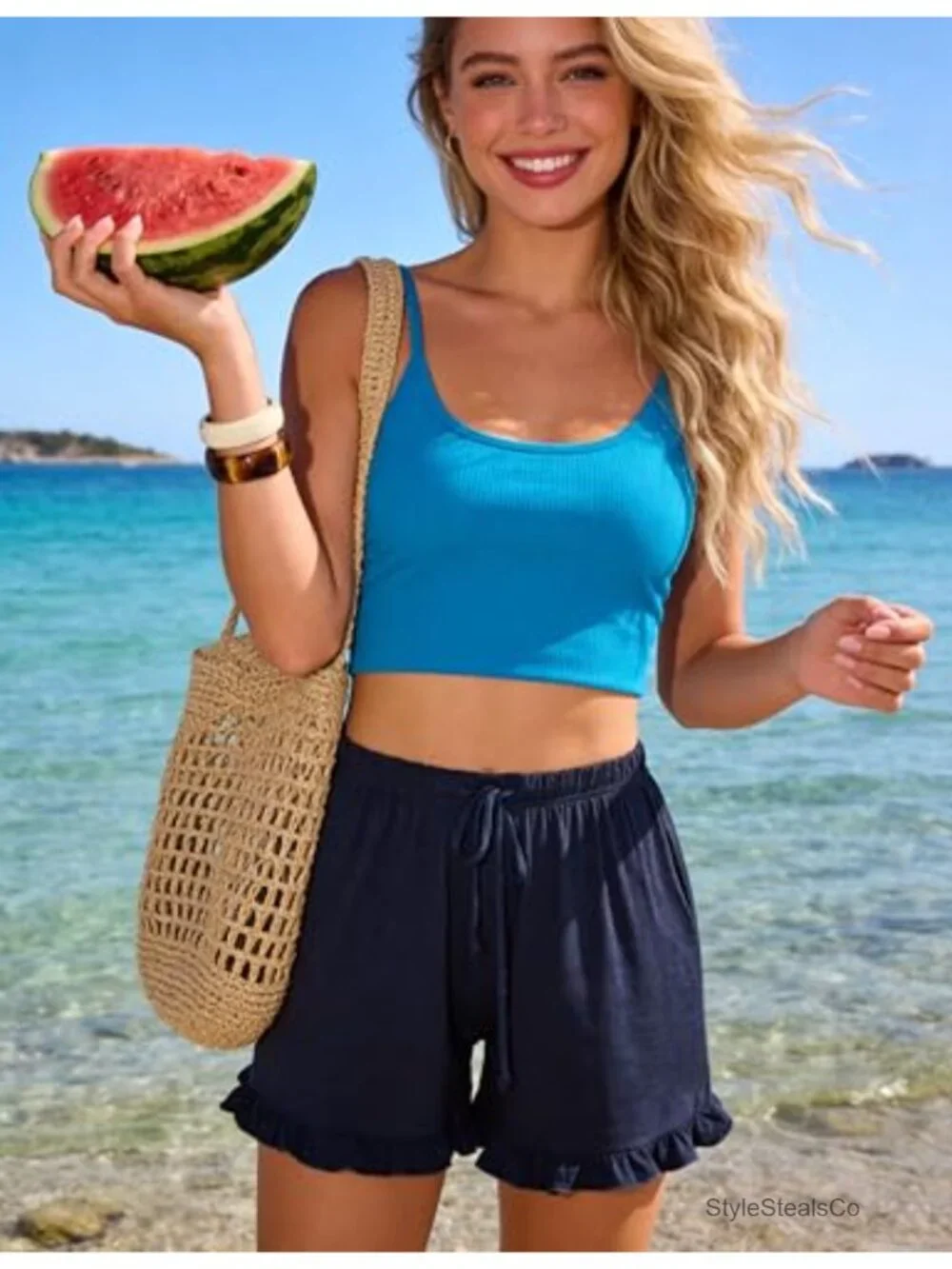 Cotton Pajama Shorts with Pockets & Drawstring